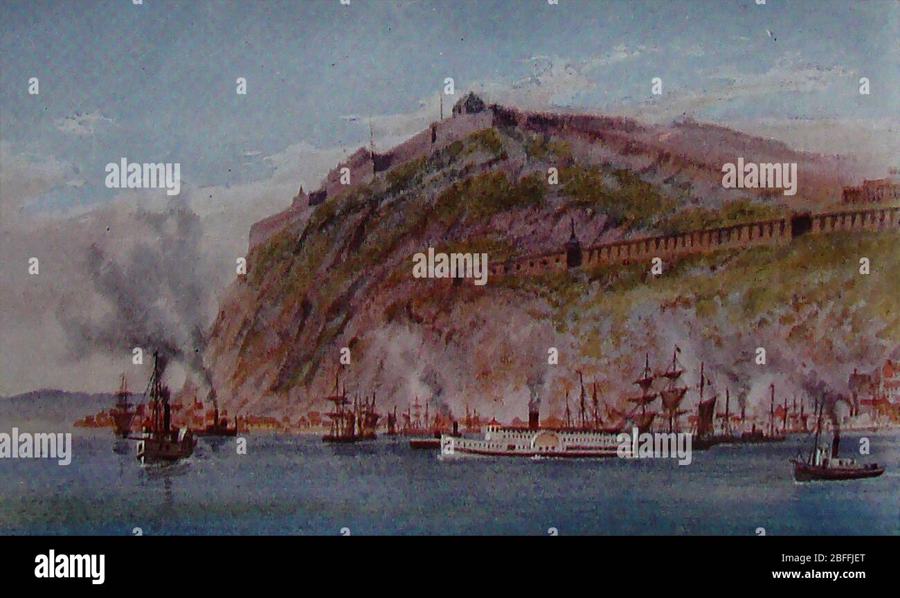 La Cittadella / Citadelle, Quebec, Canada nel 1913 a colori . Oggi, pur essendo ancora un'installazione militare, funge da residenza ufficiale secondaria sia del leader canadese che del governatore generale del Canada Foto Stock