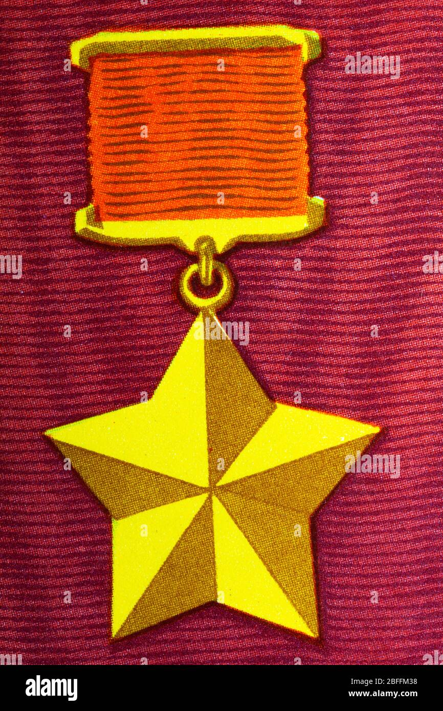 Medaglia d'oro dell'Eroe dell'Unione Sovietica, premio sovietico, URSS Foto Stock