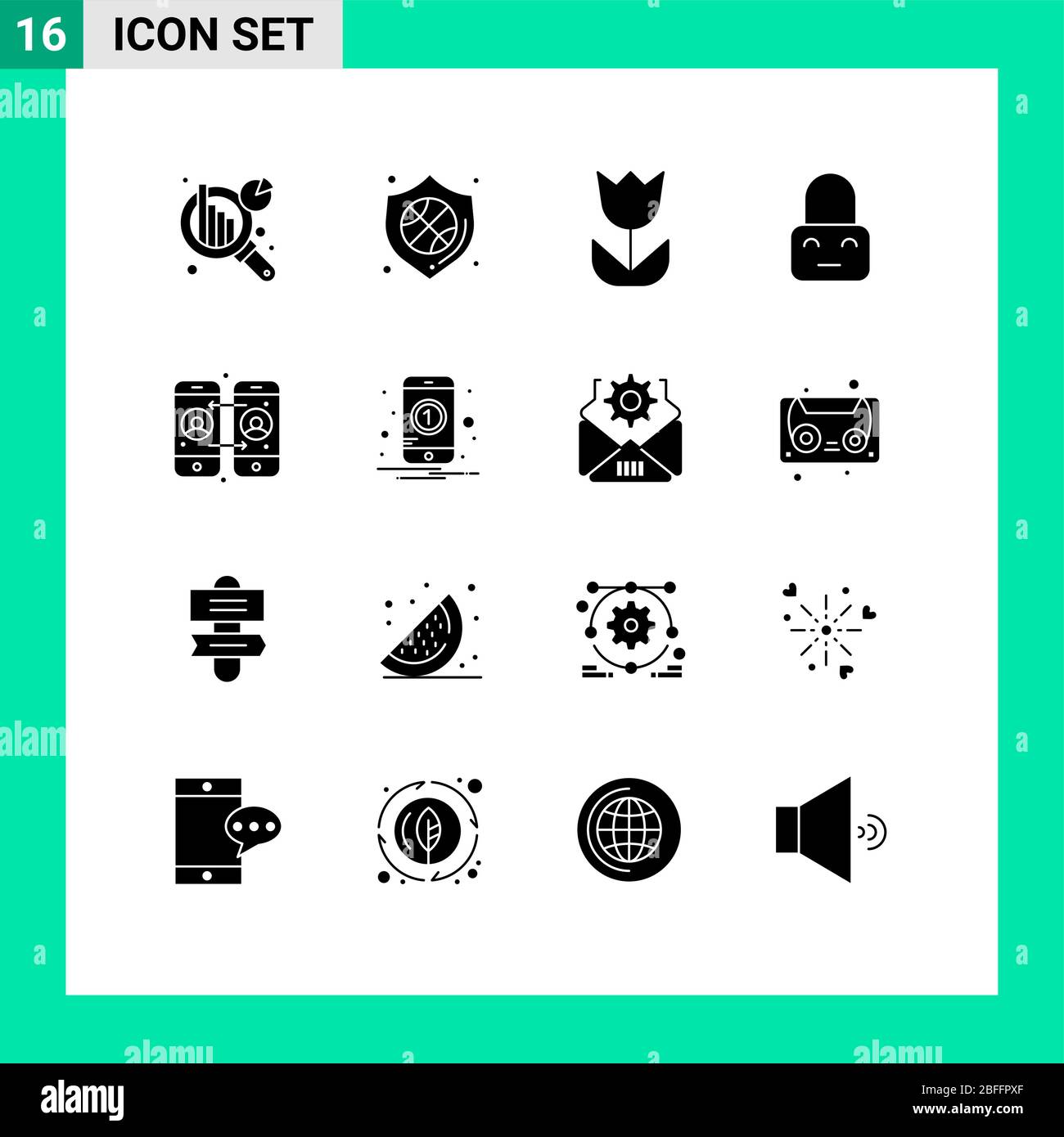 16 icone creative segni moderni e simboli di telefono cellulare, inoltro di chiamata, fiore, parentale, blocco elementi di disegno vettoriale modificabile Illustrazione Vettoriale