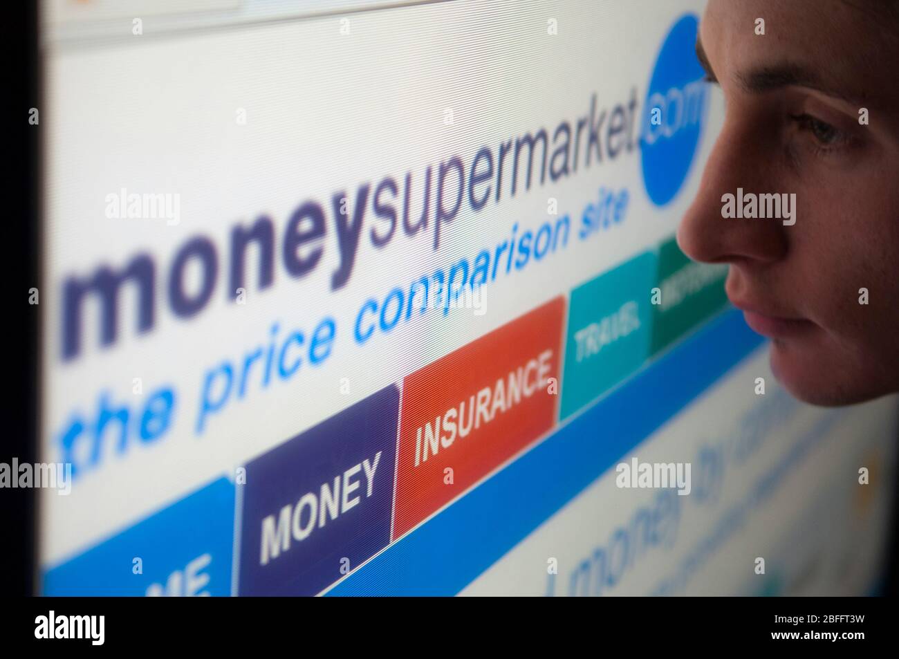 Immagine illustrativa del sito web Moneysupermarket. Foto Stock