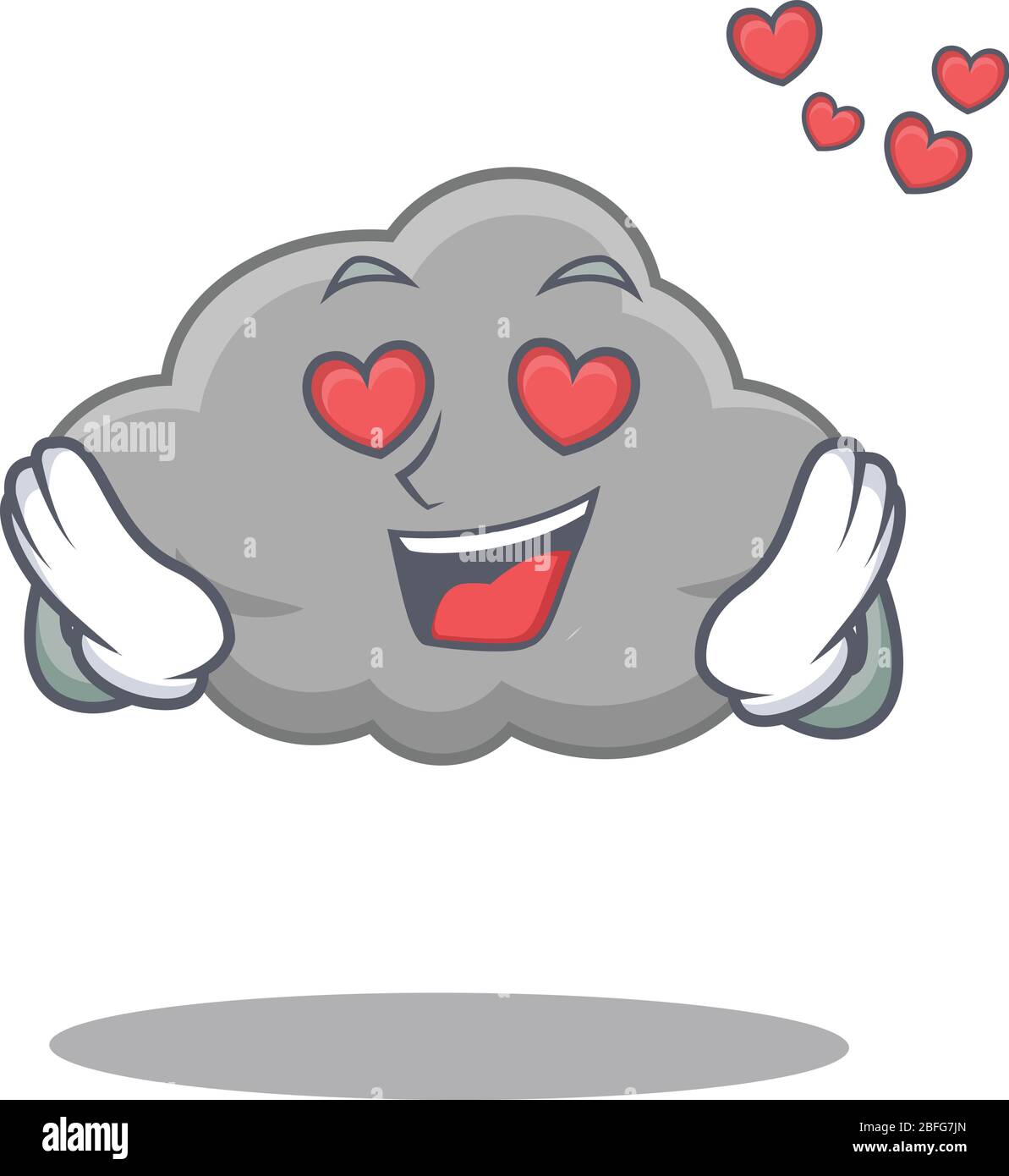 Carino personaggio grigio nuvola cartone animato ha un volto innamorato  Immagine e Vettoriale - Alamy