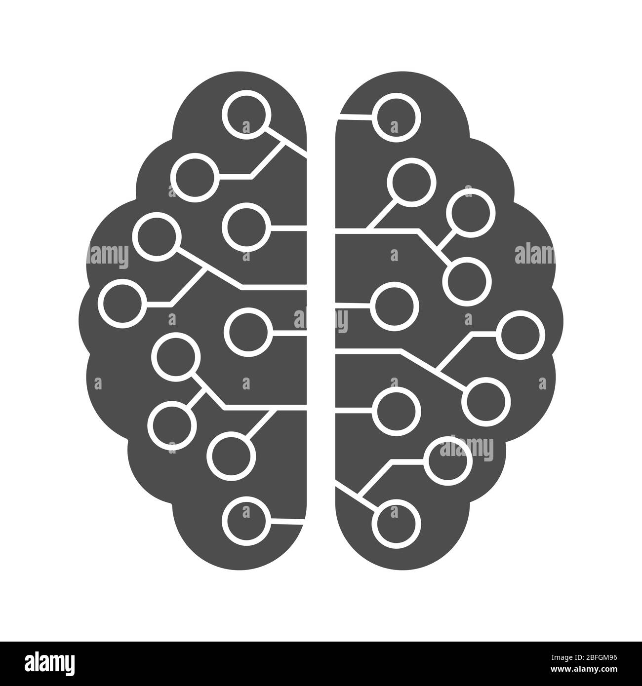 Illustrazione vettoriale del cervello. Intelligenza artificiale o elettronica. Illustrazione di stock isolata su sfondo bianco. Design semplice Illustrazione Vettoriale Illustrazione vettoriale del cervello. Intelligenza artificiale o elettronica. Illustrazione di stock isolata su sfondo bianco. Design semplice Illustrazione Vettoriale