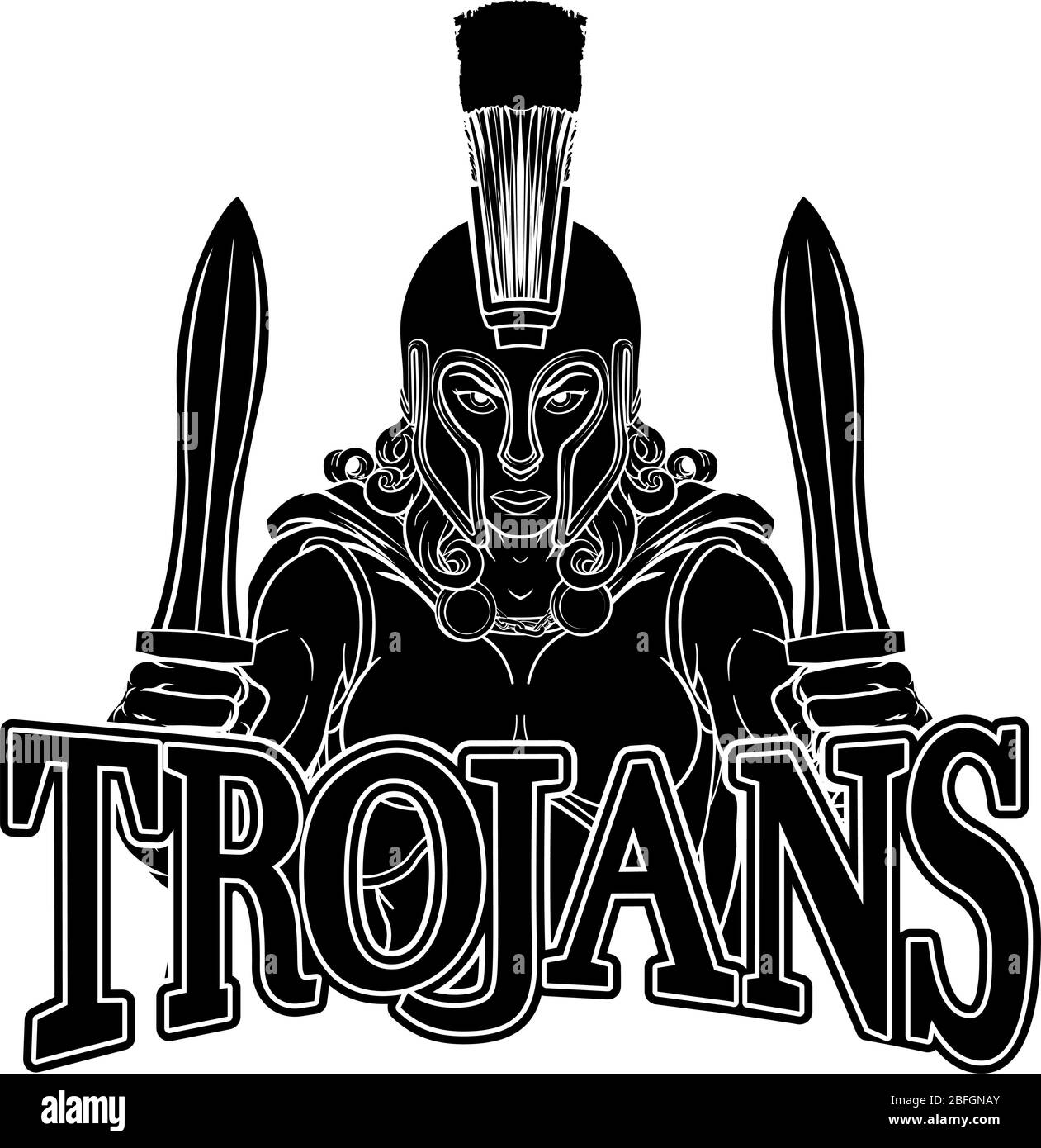 Spartan Trojan guerriera gladiatore donna Illustrazione Vettoriale