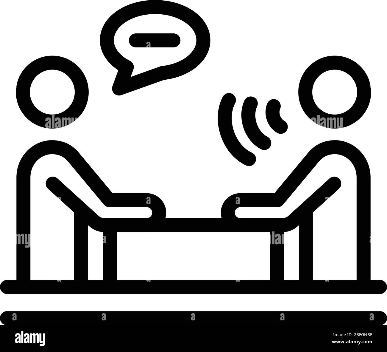 Icona di consultazione medica, stile del contorno Illustrazione Vettoriale