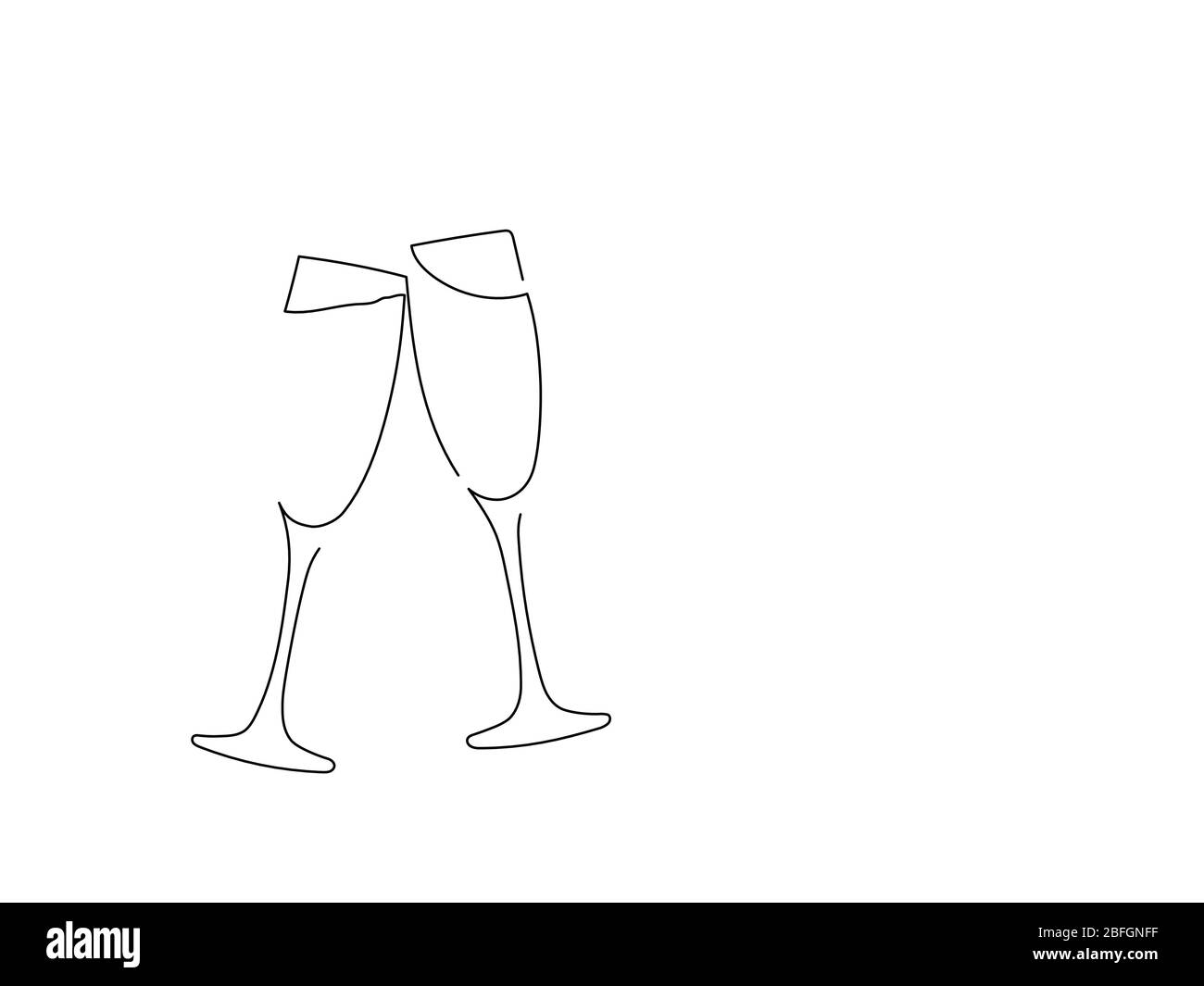 Disegno a linee isolate di nuovo anno, disegno di illustrazioni vettoriali. Illustrazione Vettoriale