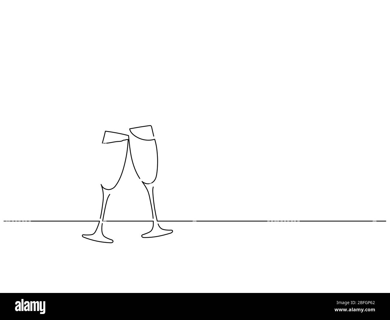 Disegno a linee isolate di nuovo anno, disegno di illustrazioni vettoriali. Illustrazione Vettoriale