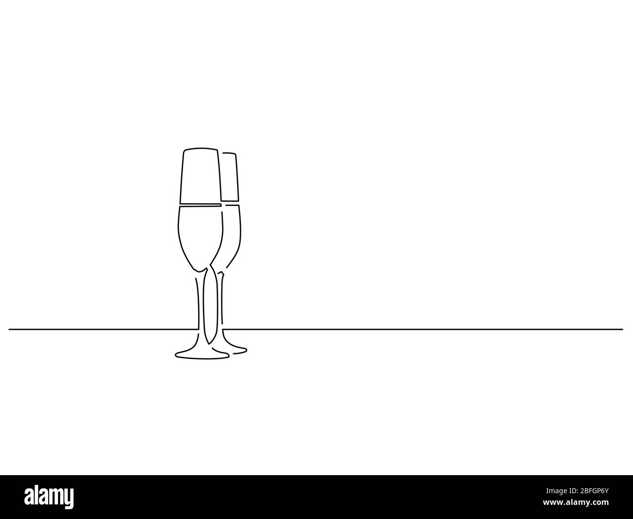 Disegno a linee isolate di nuovo anno, disegno di illustrazioni vettoriali. Illustrazione Vettoriale