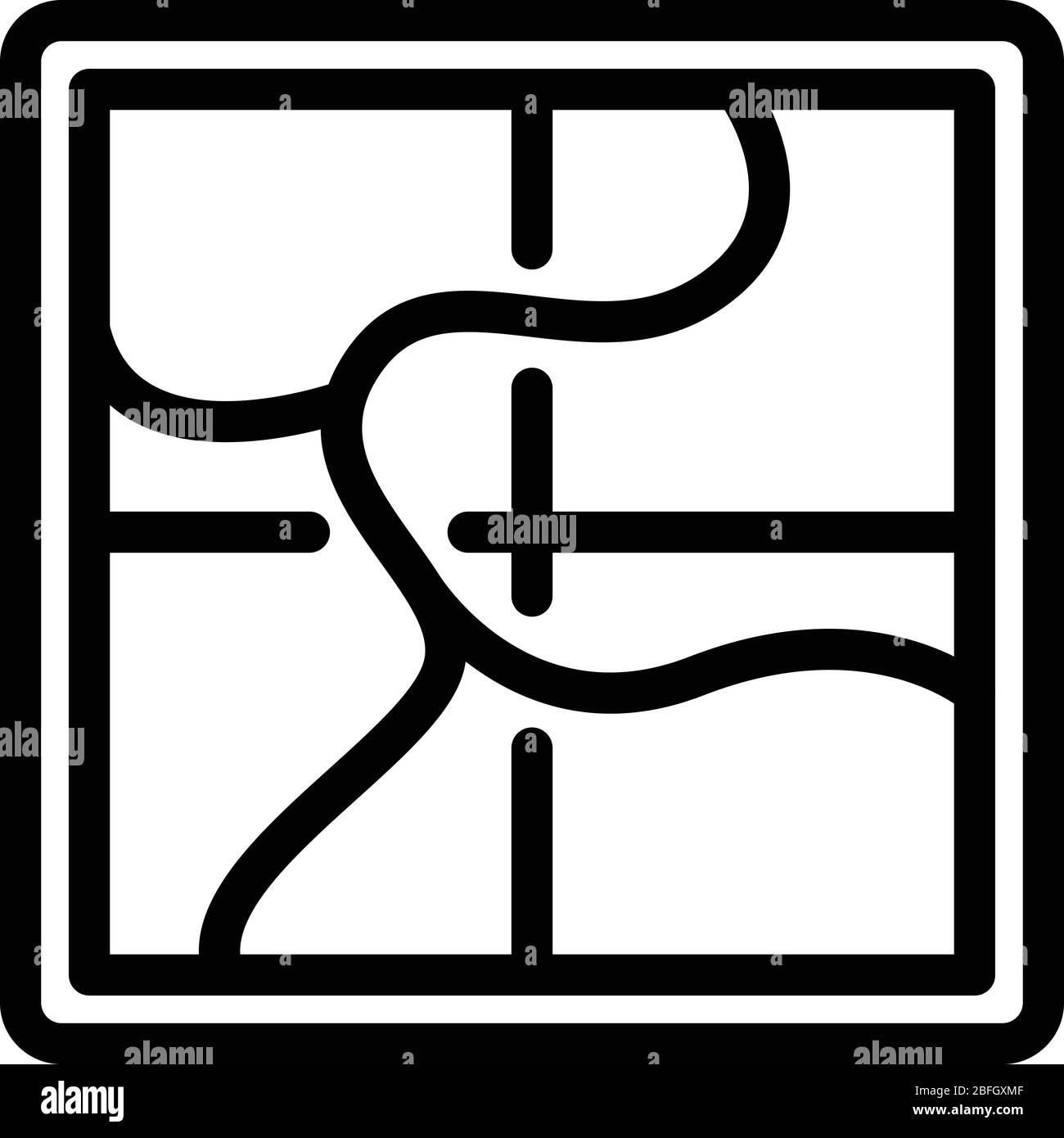 Icona della mappa di Safari, stile contorno Illustrazione Vettoriale