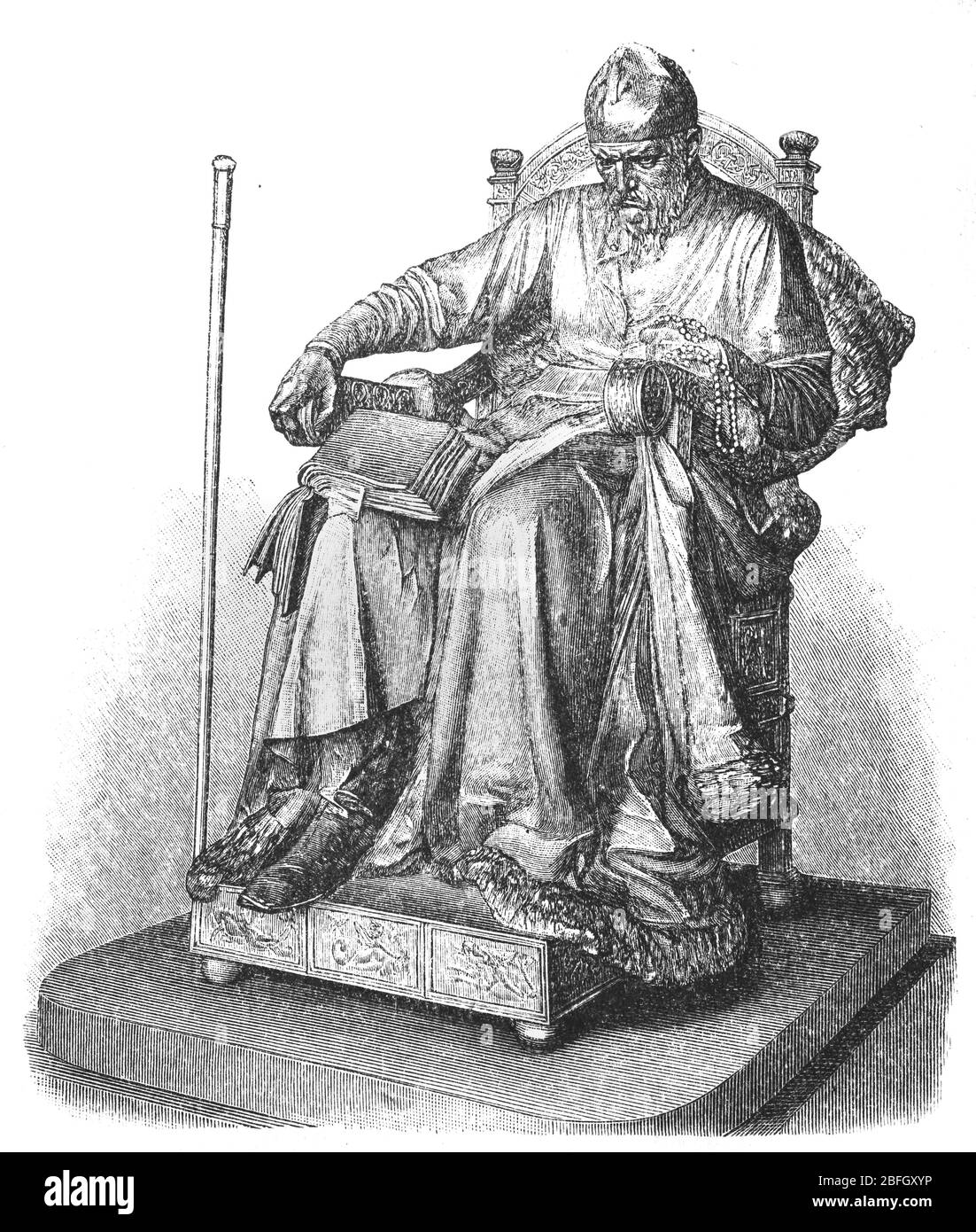 Ivan IV, Ivan il terribile, scultura, illustrazione da libro del 1916 Foto Stock