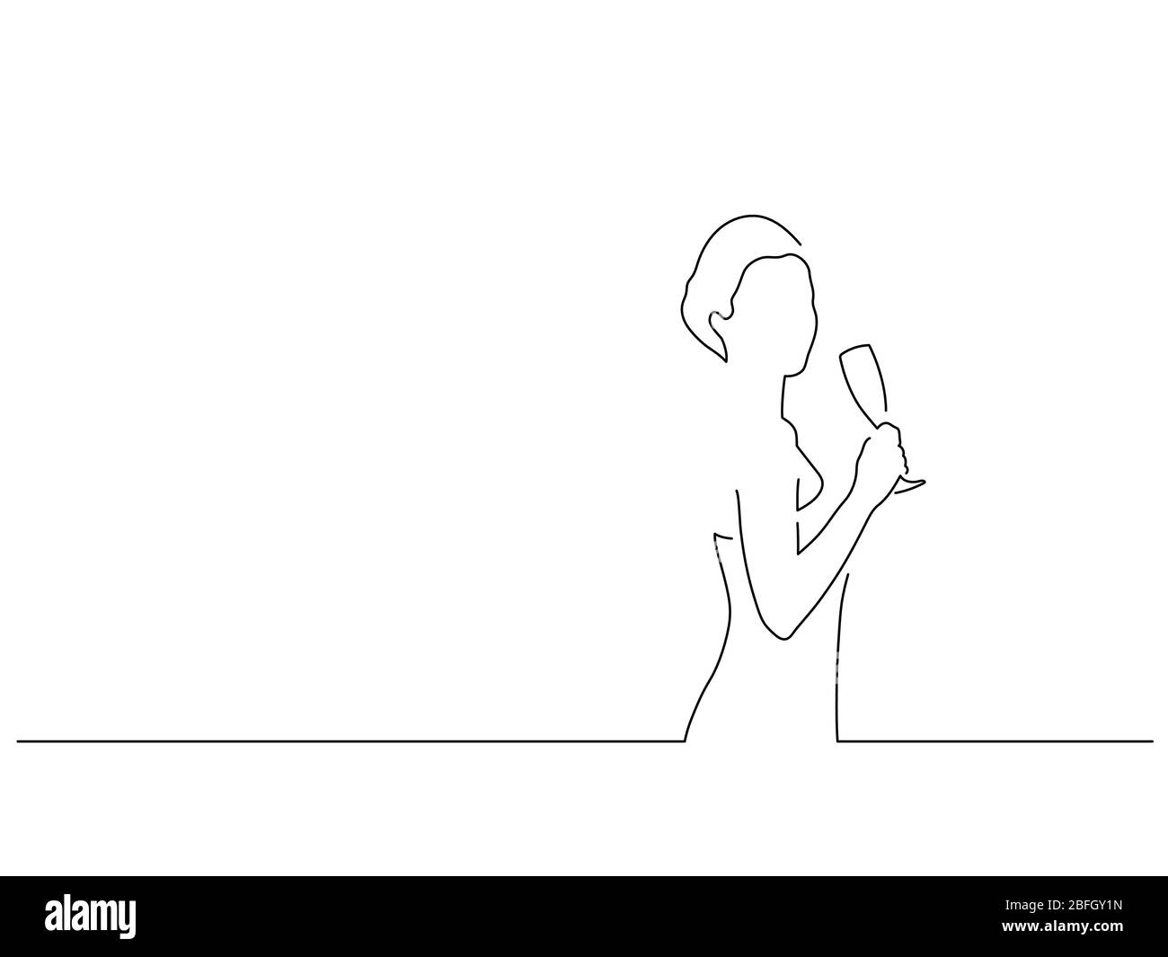 Disegno a linee isolate di nuovo anno, disegno di illustrazioni vettoriali. Illustrazione Vettoriale