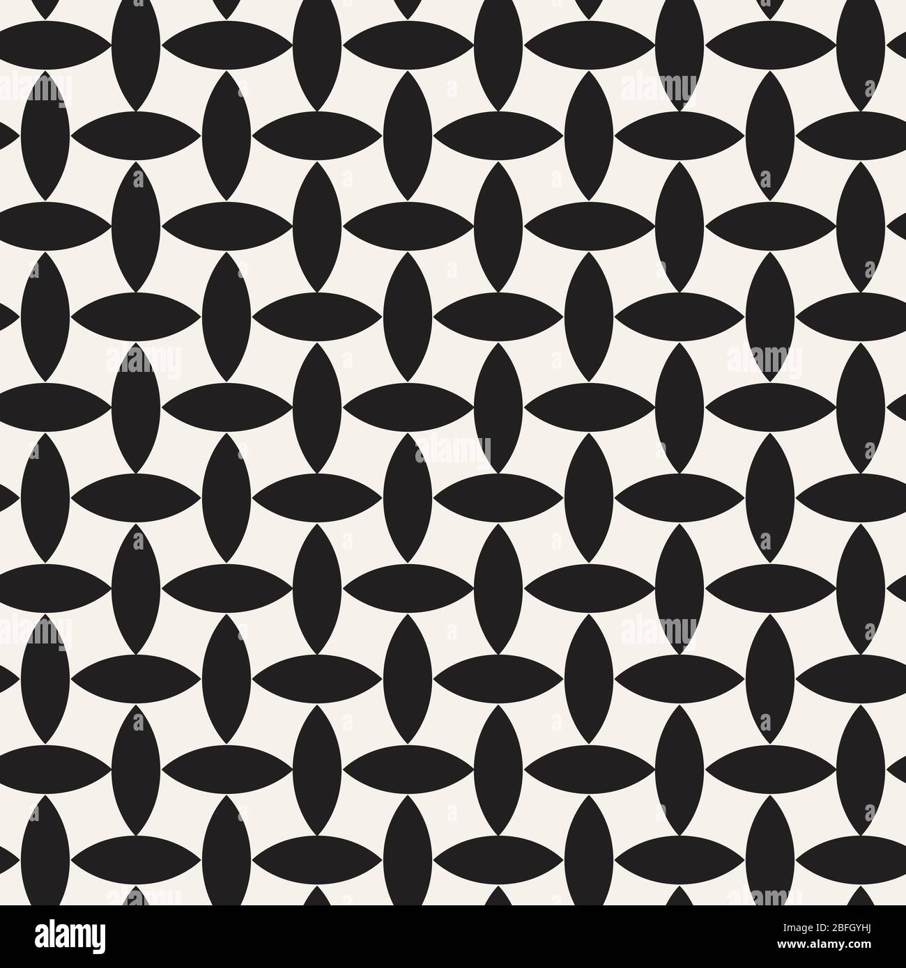 Modello senza cuciture Vector. Elegante trama intrecciata. Forme geometriche interlacciate decorative. Illustrazione Vettoriale