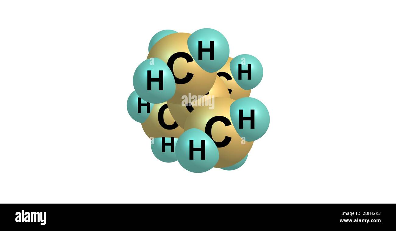 Il neopentano è un alcano a doppia catena ramificata con cinque atomi di carbonio. Il neopentano è un gas estremamente infiammabile a temperatura e pressione ambiente Foto Stock