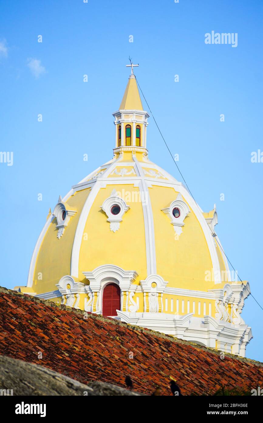 cupola della chiesa di san pedro cartagena colombia Foto Stock