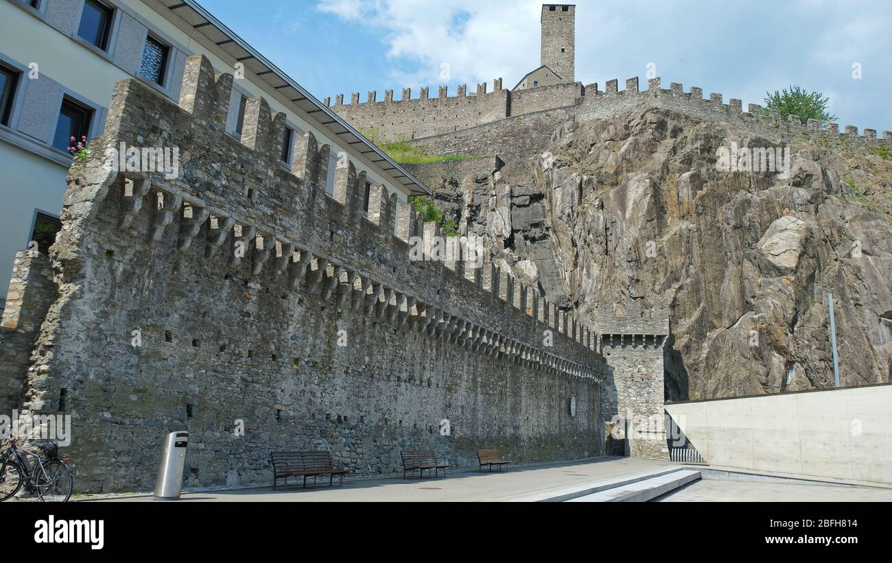 Castello di Castelgrande a Bellinzona, Svizzera Foto Stock