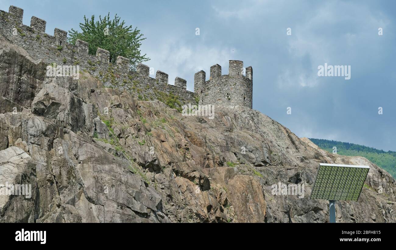 Castello di Castelgrande a Bellinzona, Svizzera Foto Stock