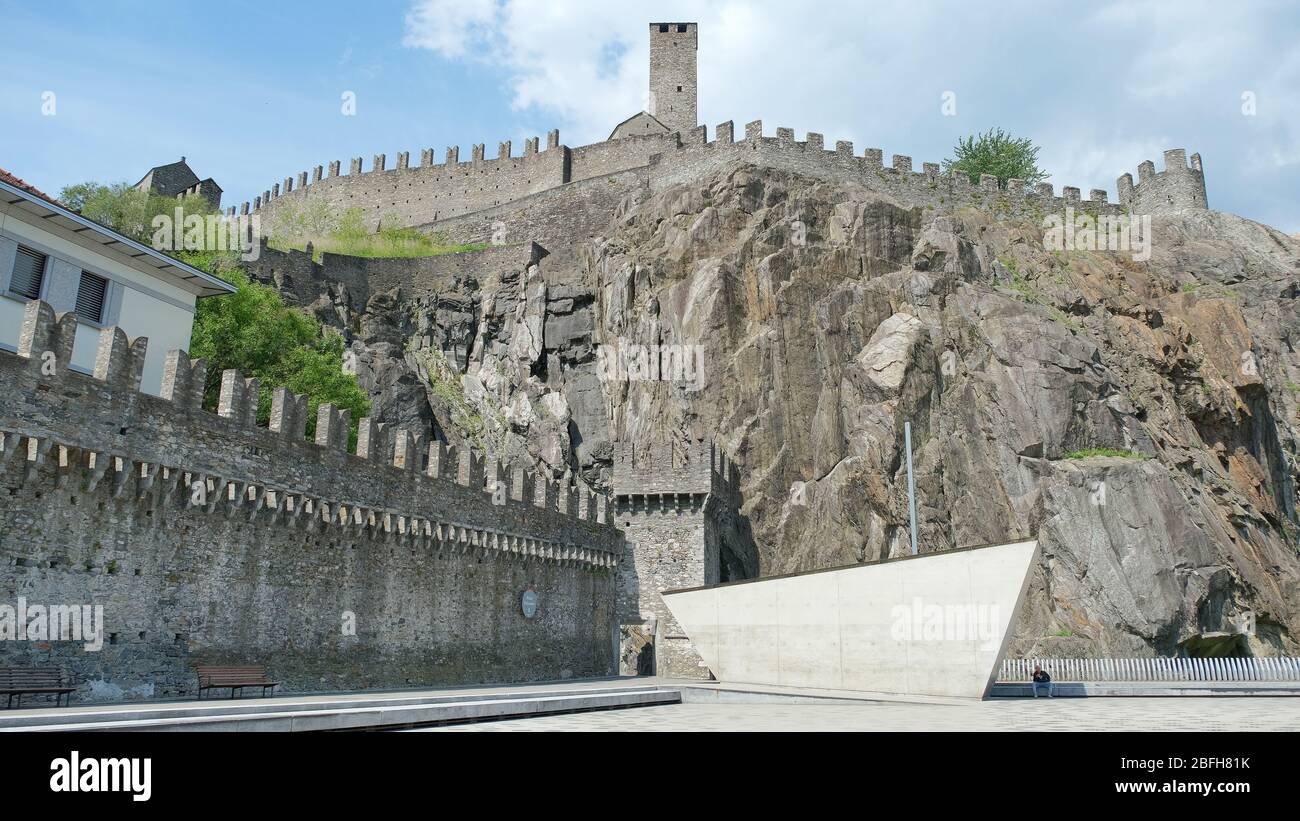 Castello di Castelgrande a Bellinzona, Svizzera Foto Stock