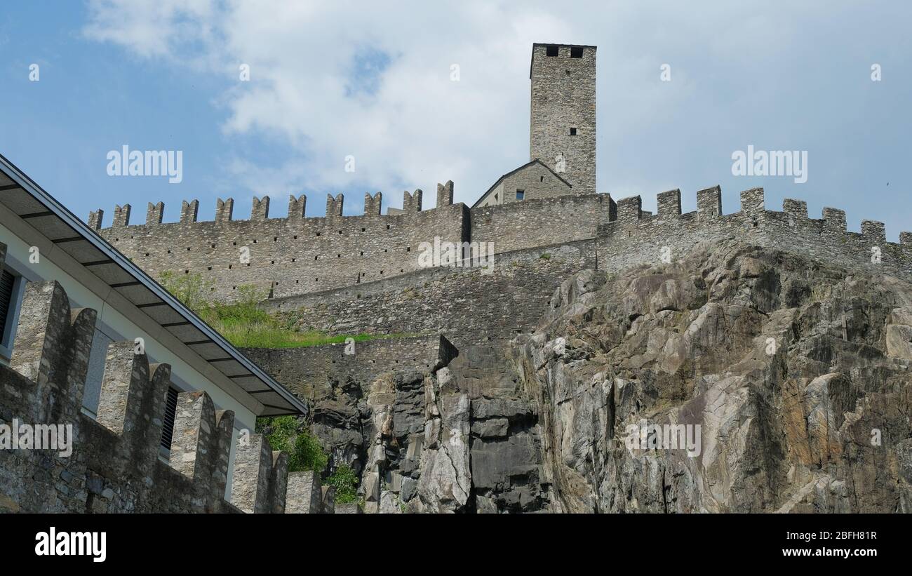Castello di Castelgrande a Bellinzona, Svizzera Foto Stock