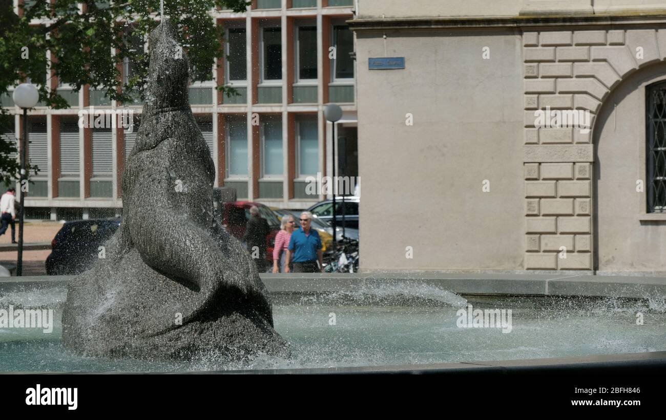 Fontana del sigillo a Bellinzona Foto Stock