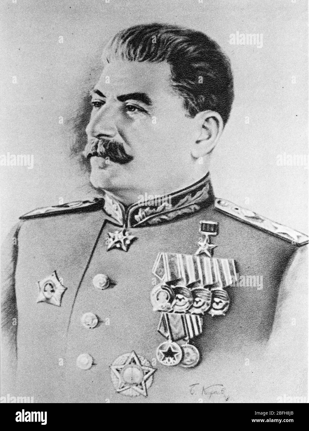 Ritratto di Joseph Stalin dal suo raccolto edition, Russia Foto Stock