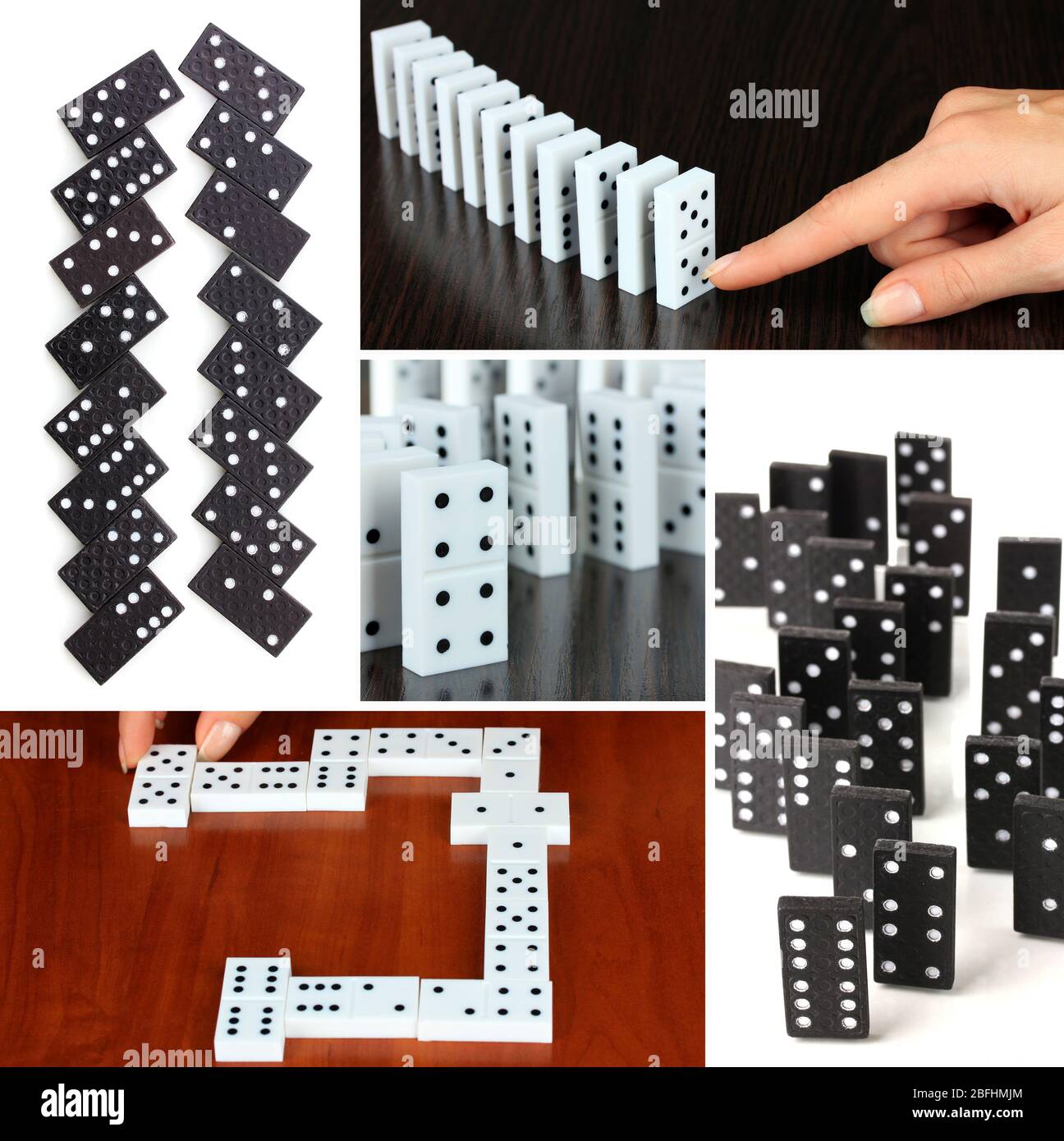 Collage Domino Foto Stock