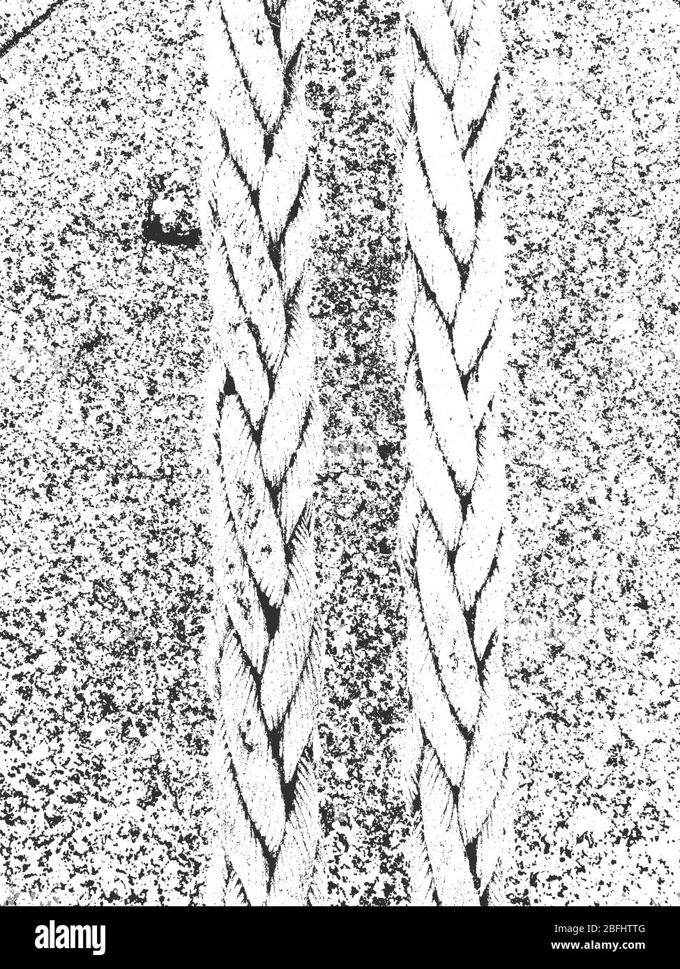 Distress grunge trama vettoriale della corda. Sfondo bianco e nero. Illustrazione EPS 8 Illustrazione Vettoriale