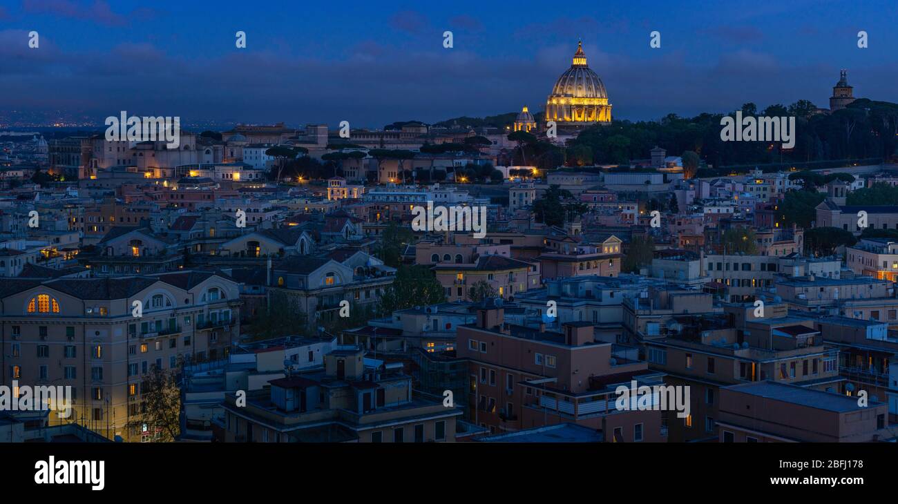 Veduta aerea del centro di Roma e della Città del Vaticano Foto Stock