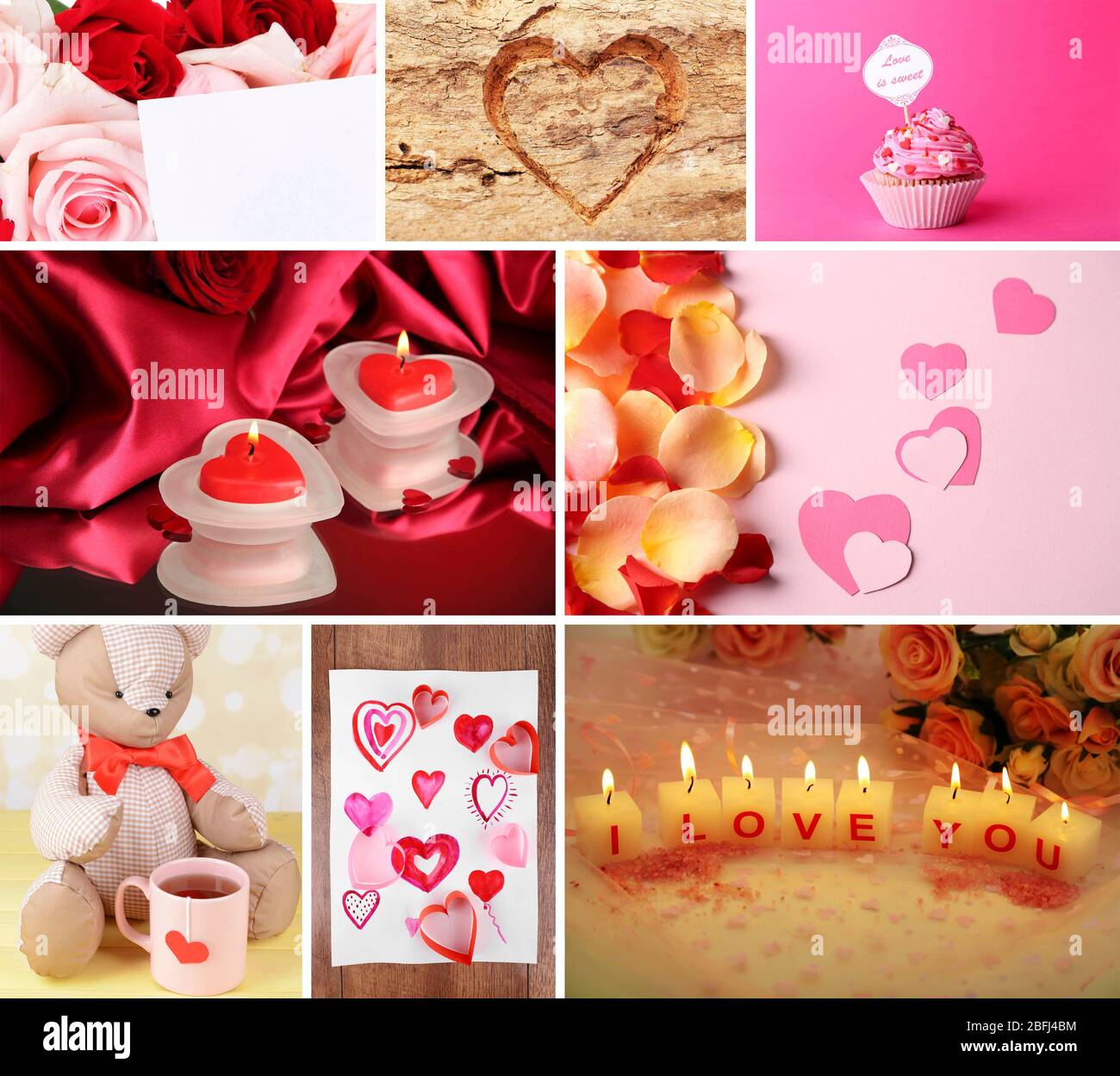 Collage fotografico di San Valentino Foto Stock