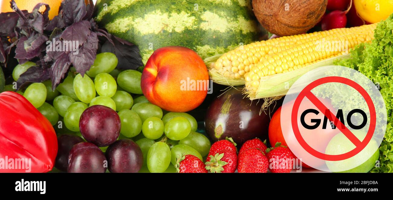 Frutta e verdura succose senza ogm Foto Stock