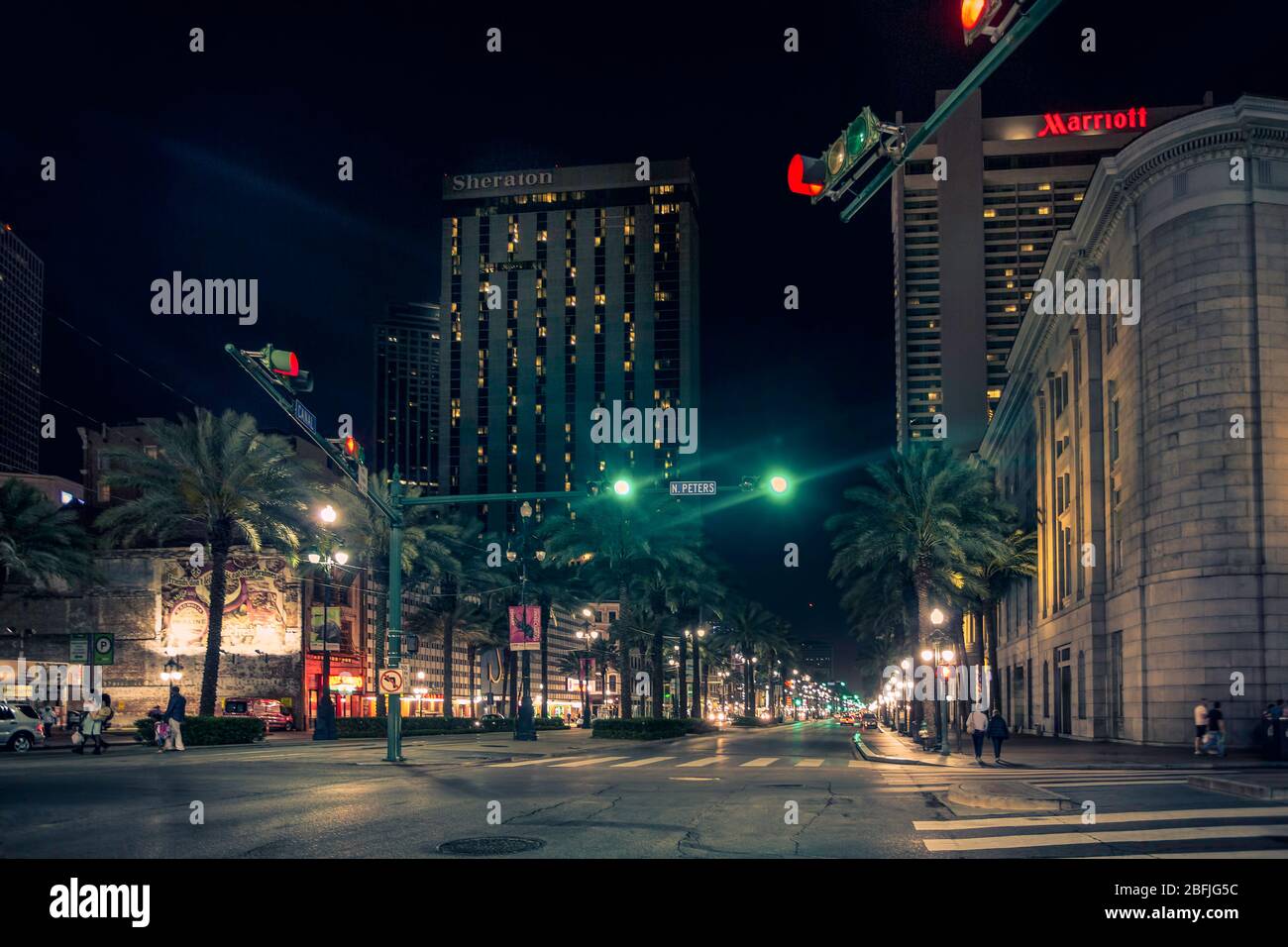 Canal Street di notte Foto Stock