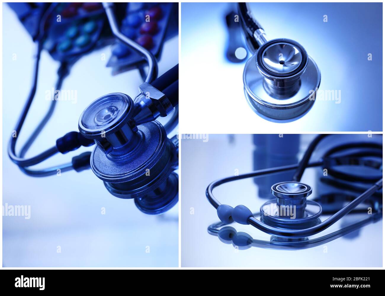 Collage di immagini mediche. Concetto cardiologico Foto Stock