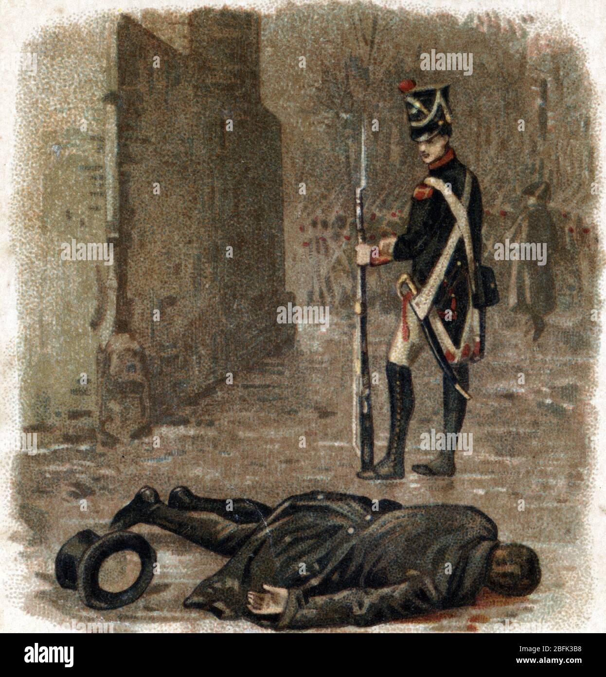 'L'execution du marechal Michel Ney (1769-1815) a neuf heures du matin le 7 decembre 1815' il fut condamne pour trahison envers Luigi XVIII (l'executu Foto Stock