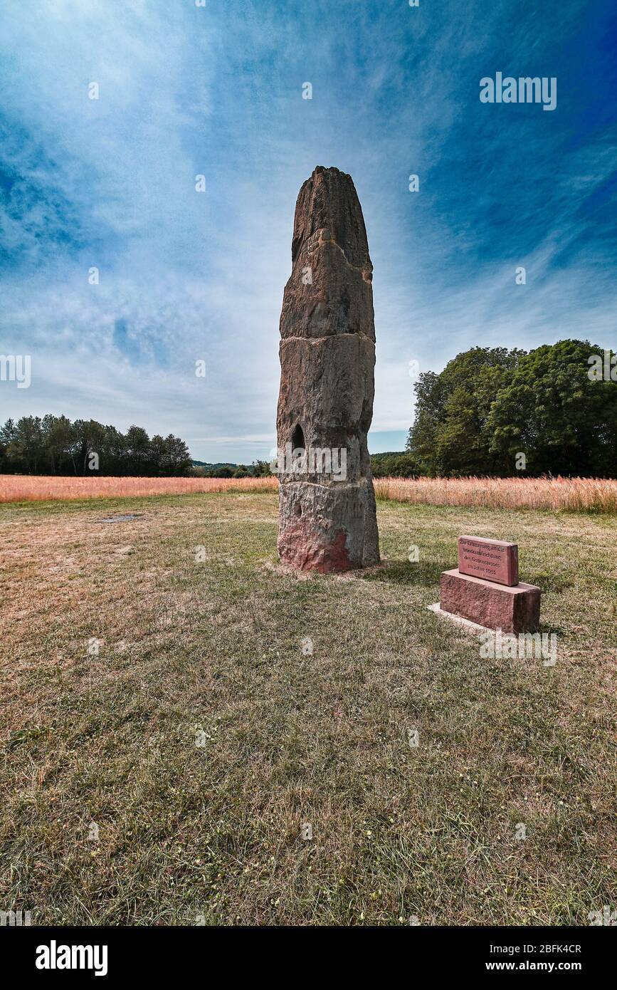 Menhir di Gollenstein Foto Stock