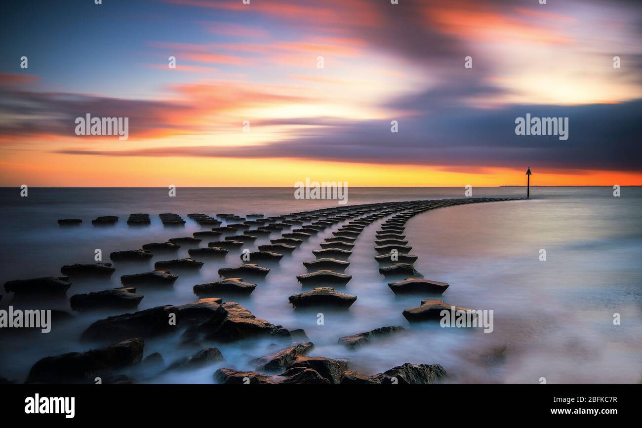 Felixstowe difesa del mare Foto Stock