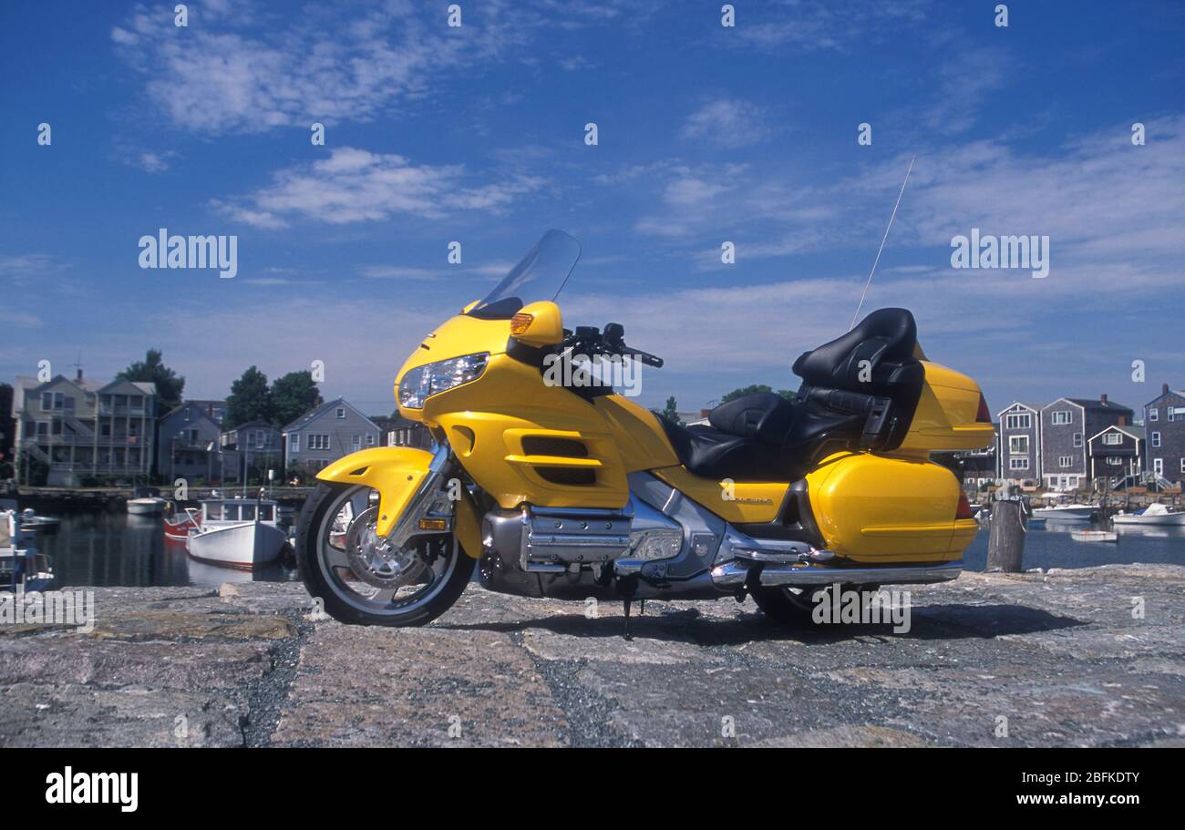 2002 Honda Goldwing moto parcheggiata a Rockport ma USA Foto Stock