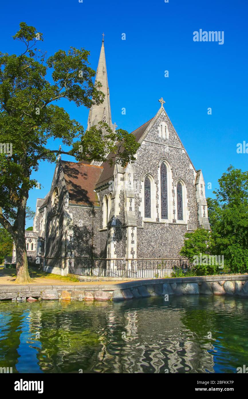 San Alban della Chiesa locale, spesso indicato semplicemente come la Chiesa inglese, è una chiesa anglicana di Copenhagen, Danimarca. Foto Stock