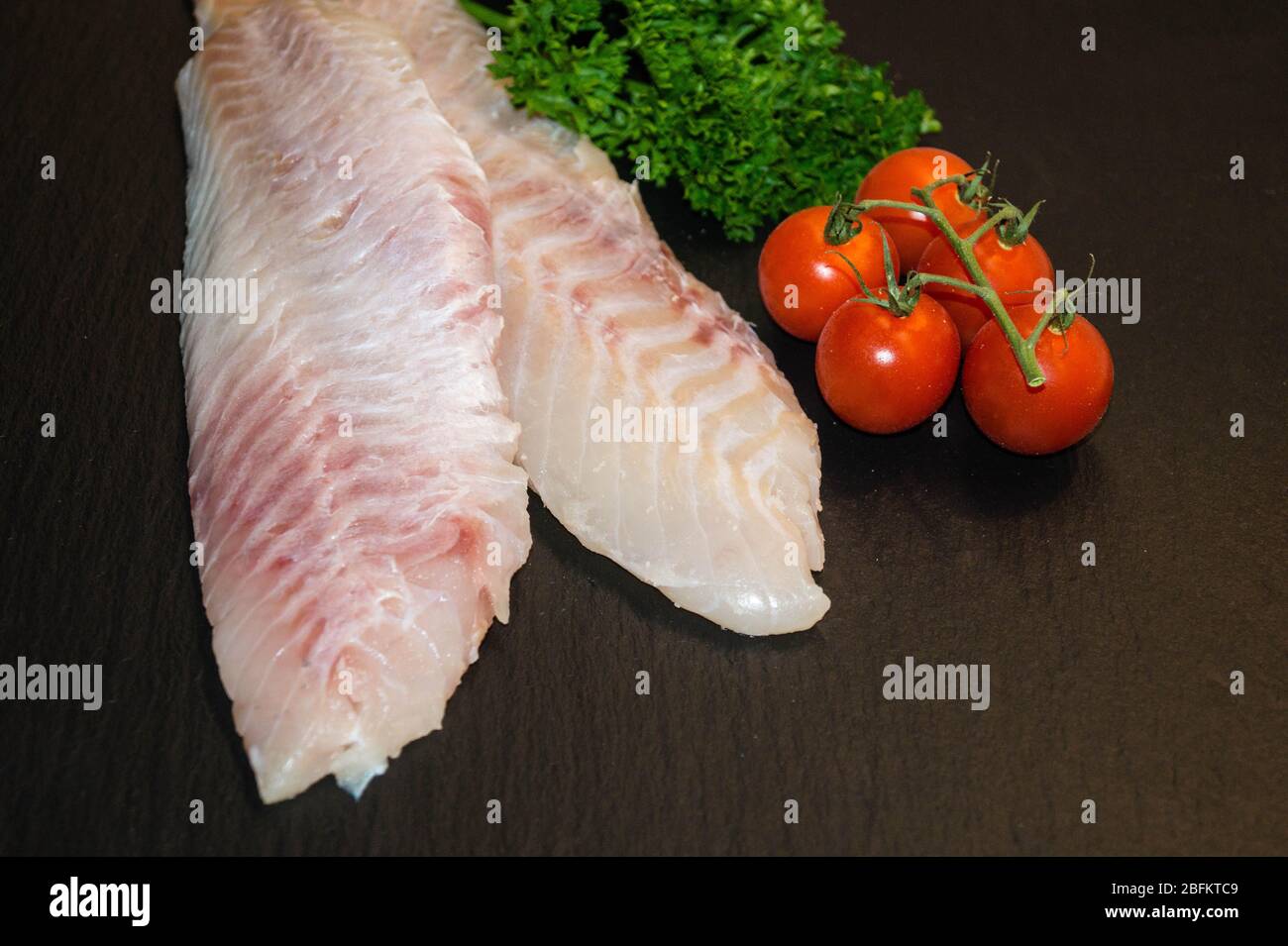 Filetto di pesce di Snapper Sebastes norvegicus rosso Foto Stock