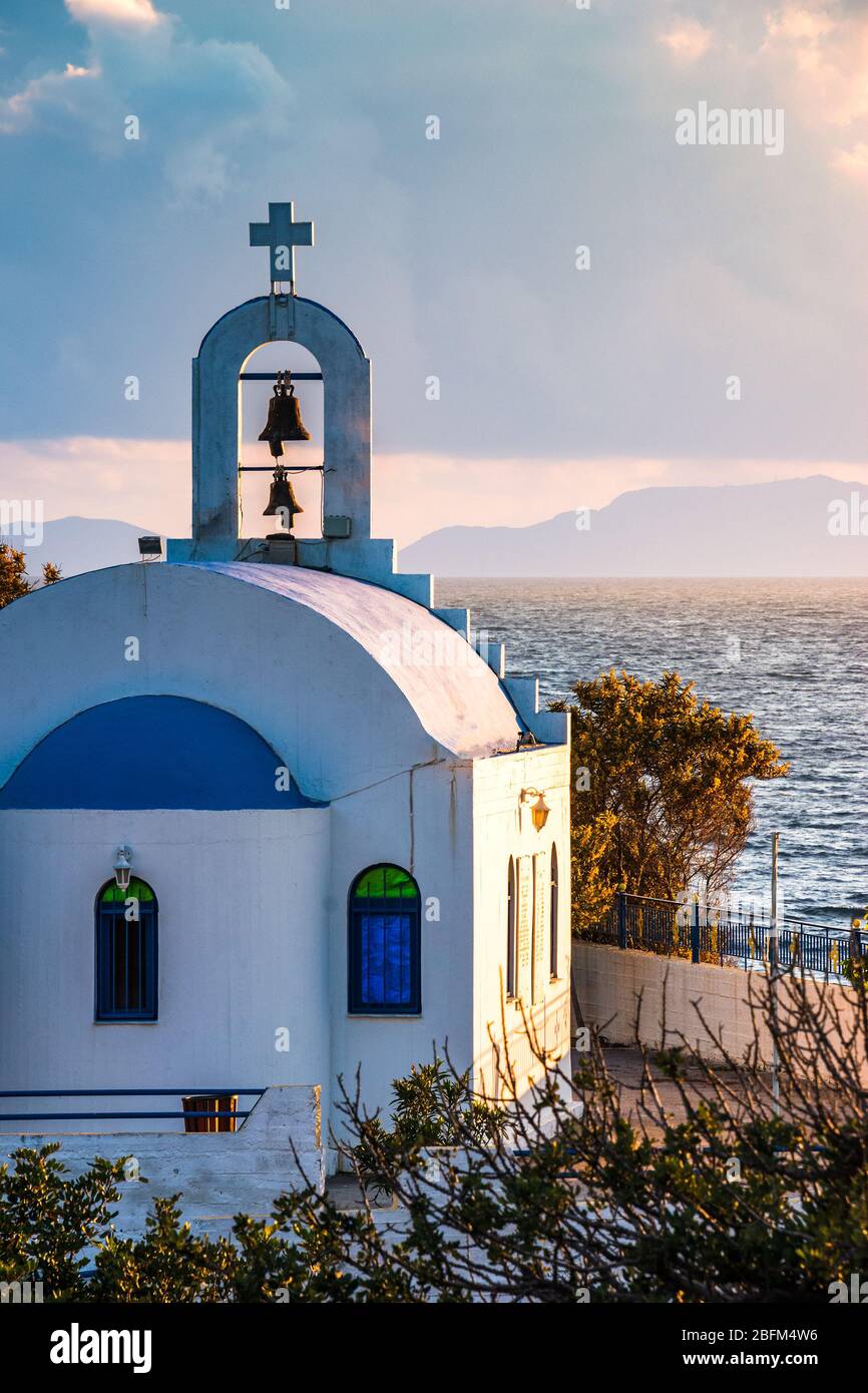 La cappella di Agia Marina (Saint Marina) situato vicino al villaggio costiero Archangelos a Lakonia, Peloponneso, Grecia Foto Stock