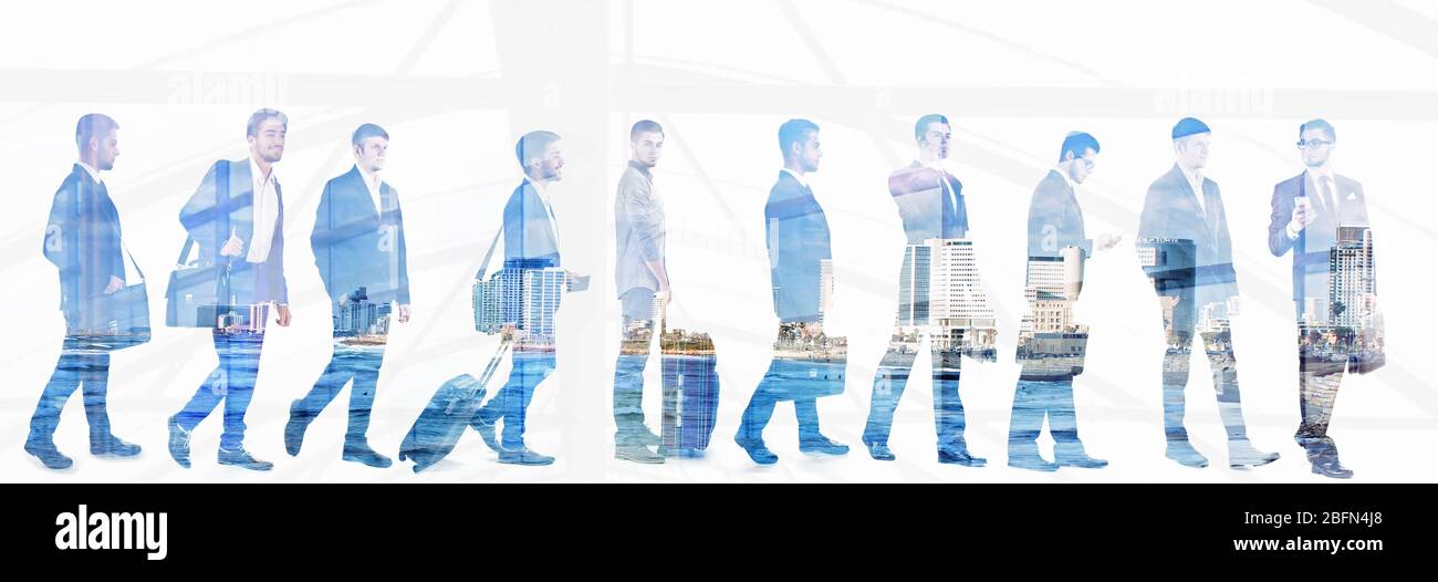 Uomini d'affari. Immigrazione. Concetto di governo internazionale Foto Stock