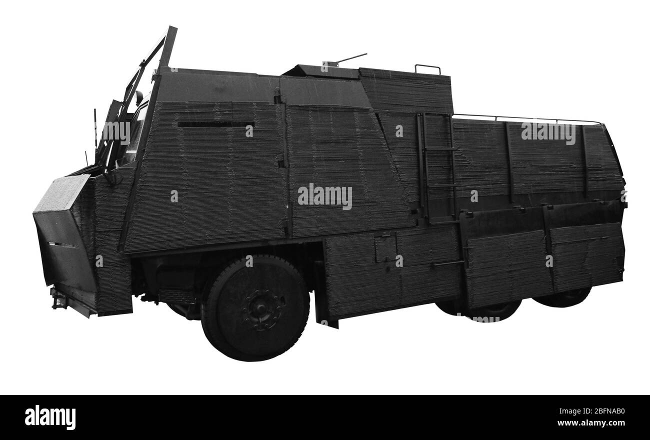 Macchina militare su sfondo bianco Foto Stock Macchina militare su sfondo bianco Foto Stock