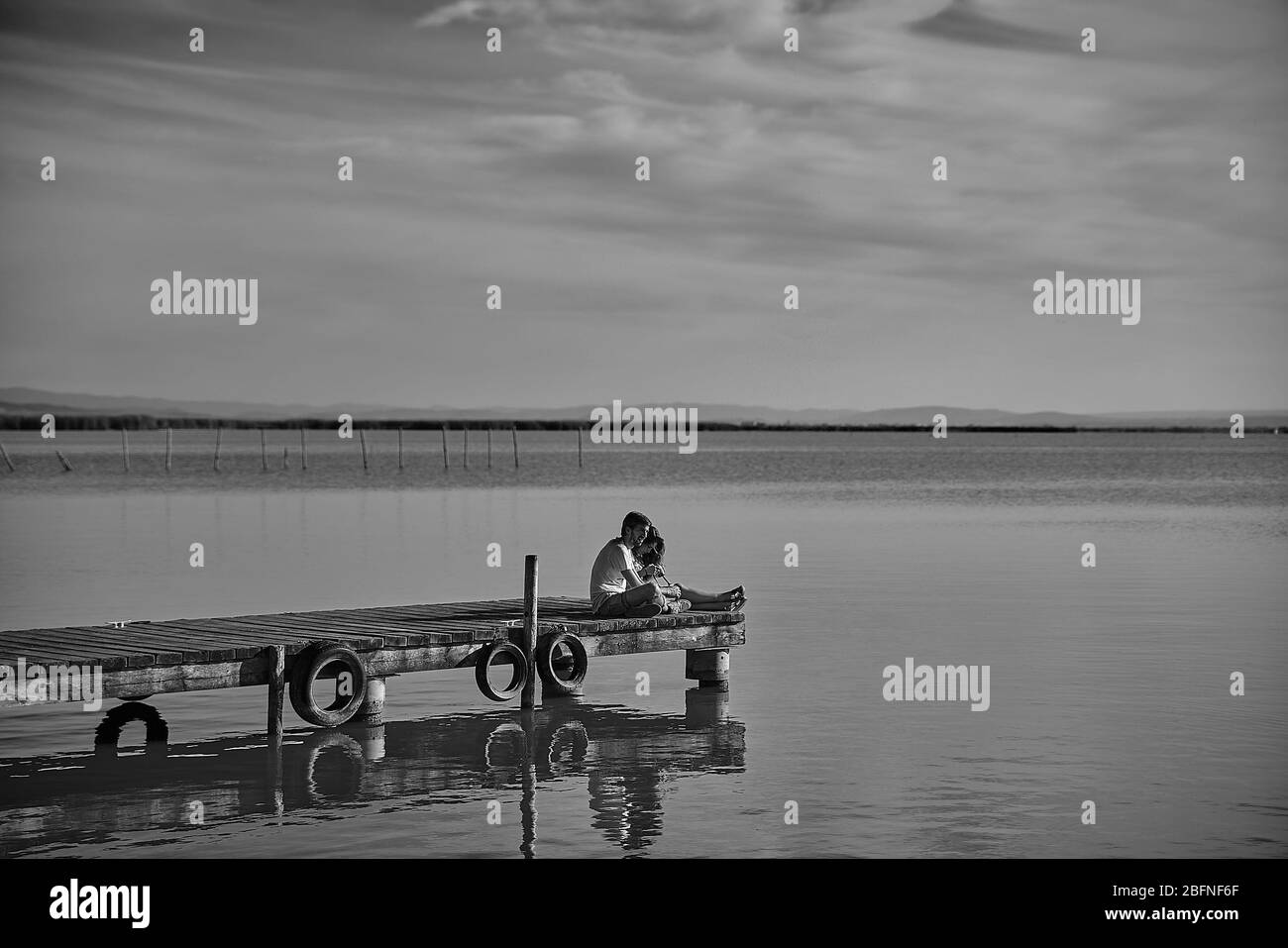 Porto del lago di albufera Foto Stock