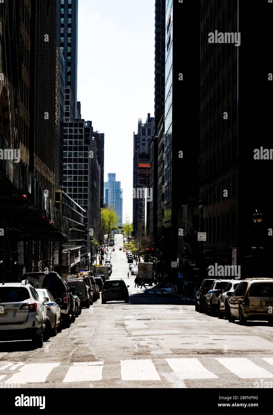 Le strade sono deserte a causa della pandemia COVID-19, aprile 2020, New York City, USA Foto Stock