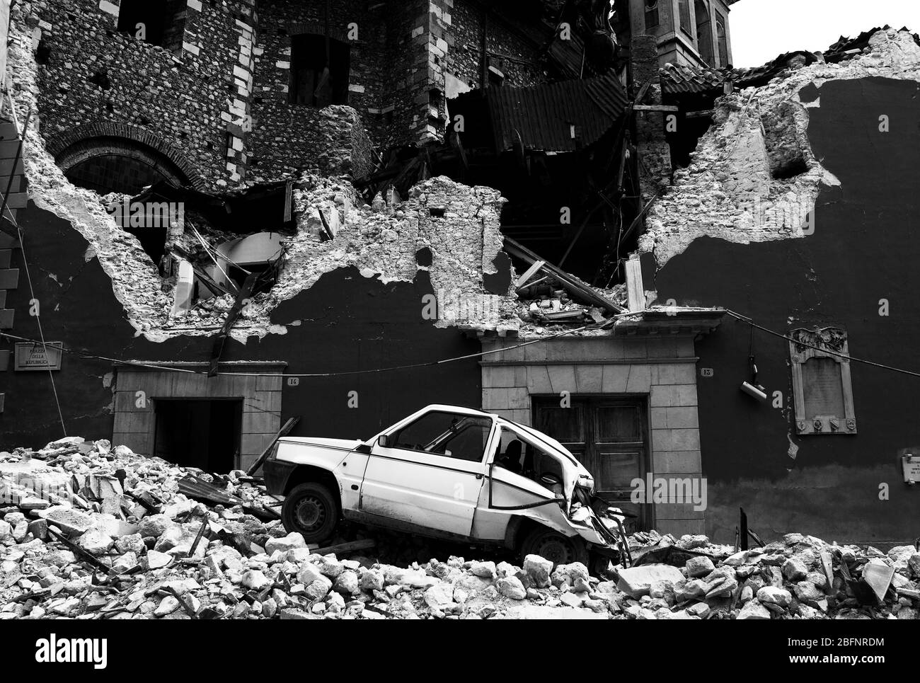 L'Aquila terremoto. Abruzzo. Italia Foto Stock