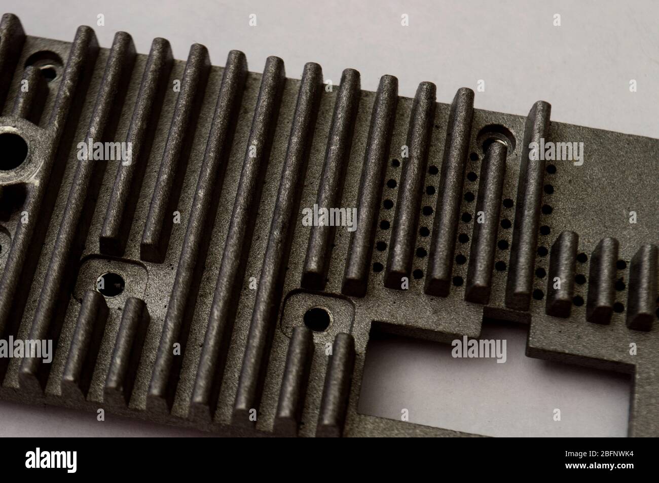 primo piano della piastra alettata in alluminio Foto Stock