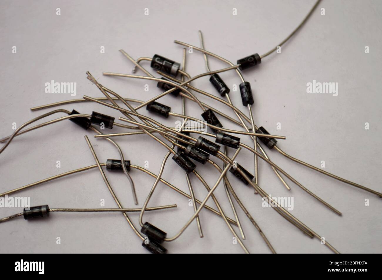 primo piano dei diodi a semiconduttore Foto Stock