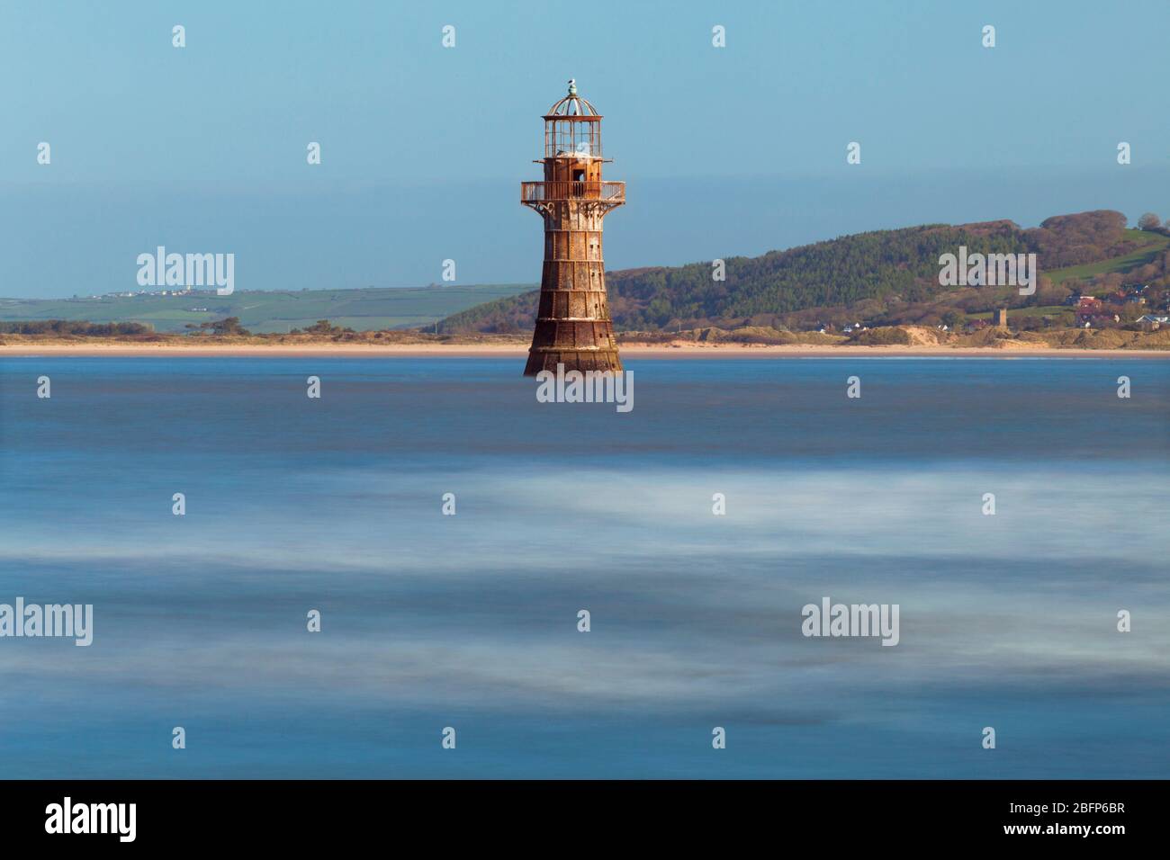 Faro di Whiteford, Whiteford Sands, Gower, Galles, Regno Unito Foto Stock