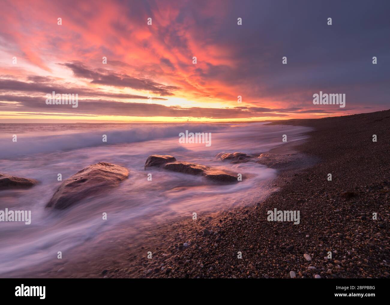 Tramonto a Carnamore Point Wexford Irlanda Foto Stock