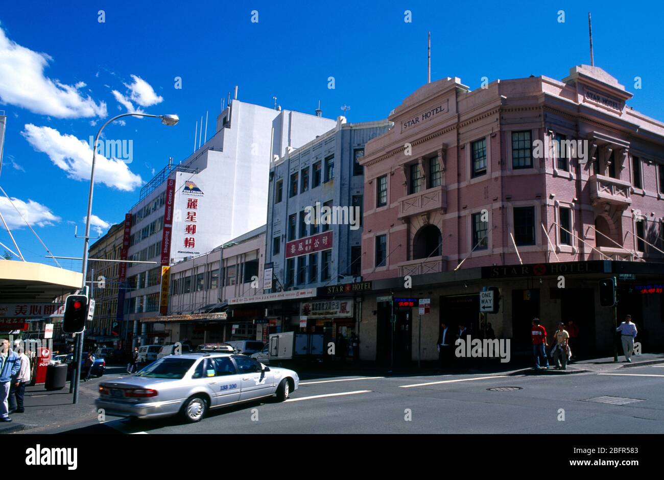 Sydney NSW Australia China Town Star Hotel Silver Taxi Foto Stock