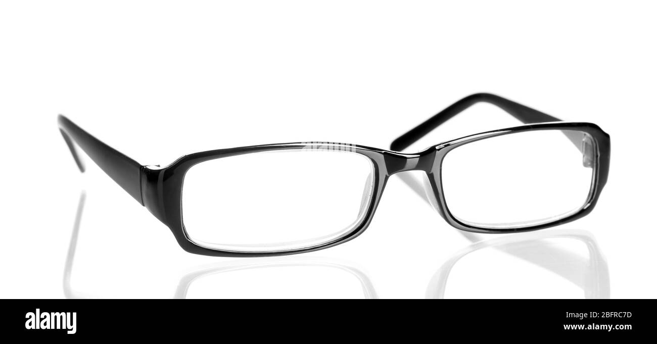 bei bicchieri isolati su bianco Foto Stock