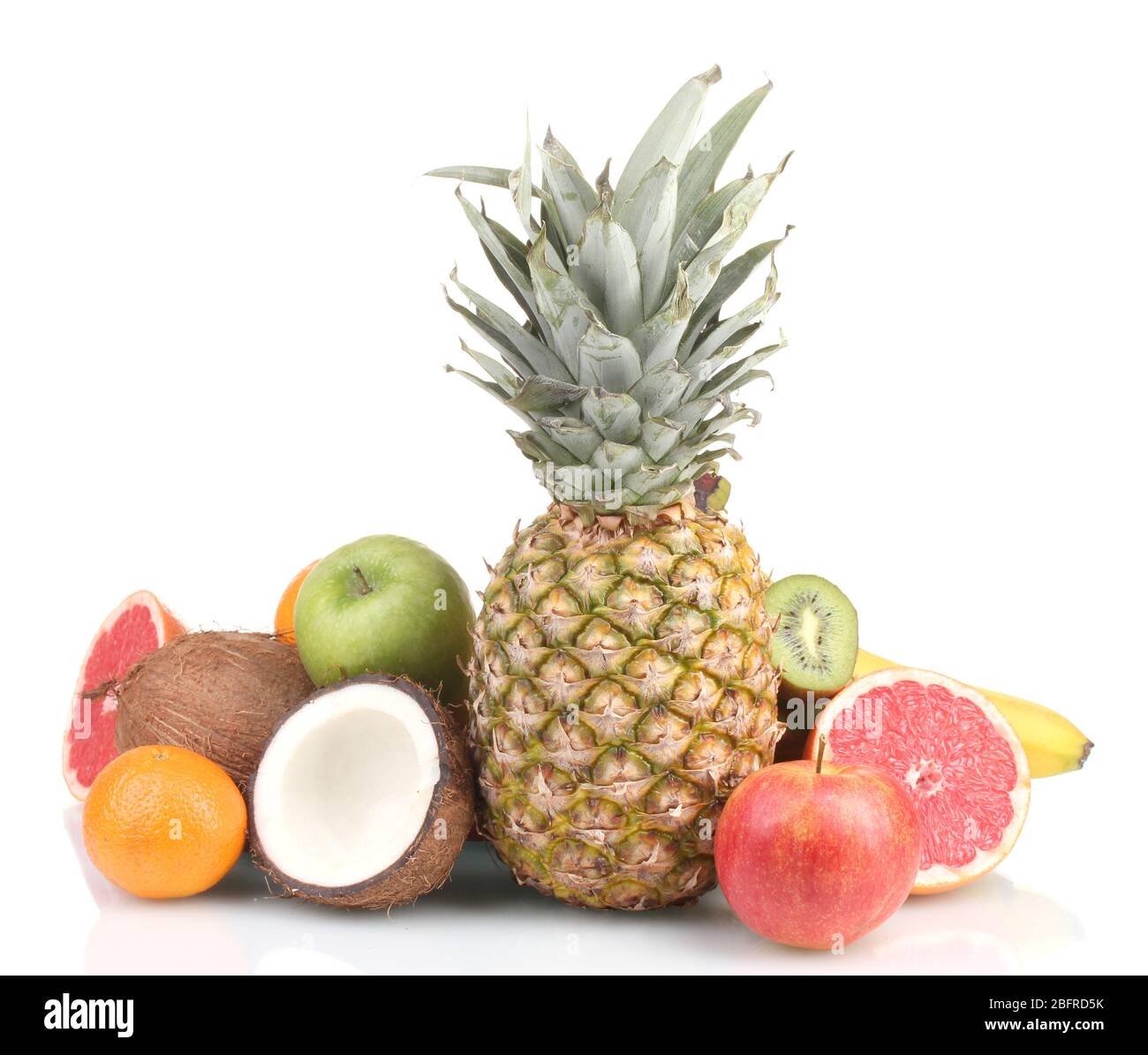 Frutti tropicali isolato su bianco Foto Stock