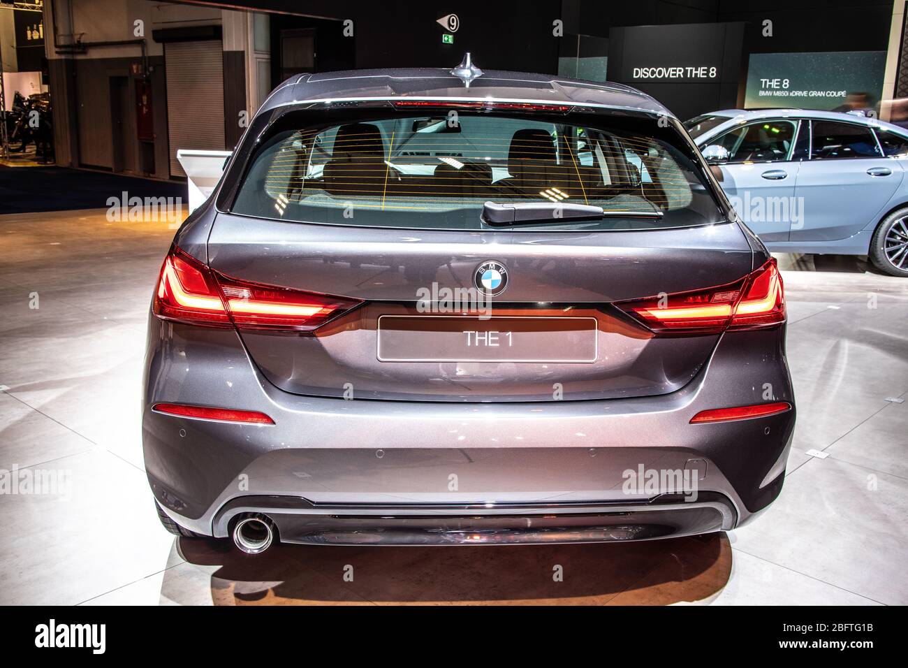 Bruxelles, Belgio, 2020 gennaio BMW 1 Serie 118i 5 porte, Brussels Motor Show, terza generazione, F40, berlina executive subcompatta prodotta dalla BMW Foto Stock